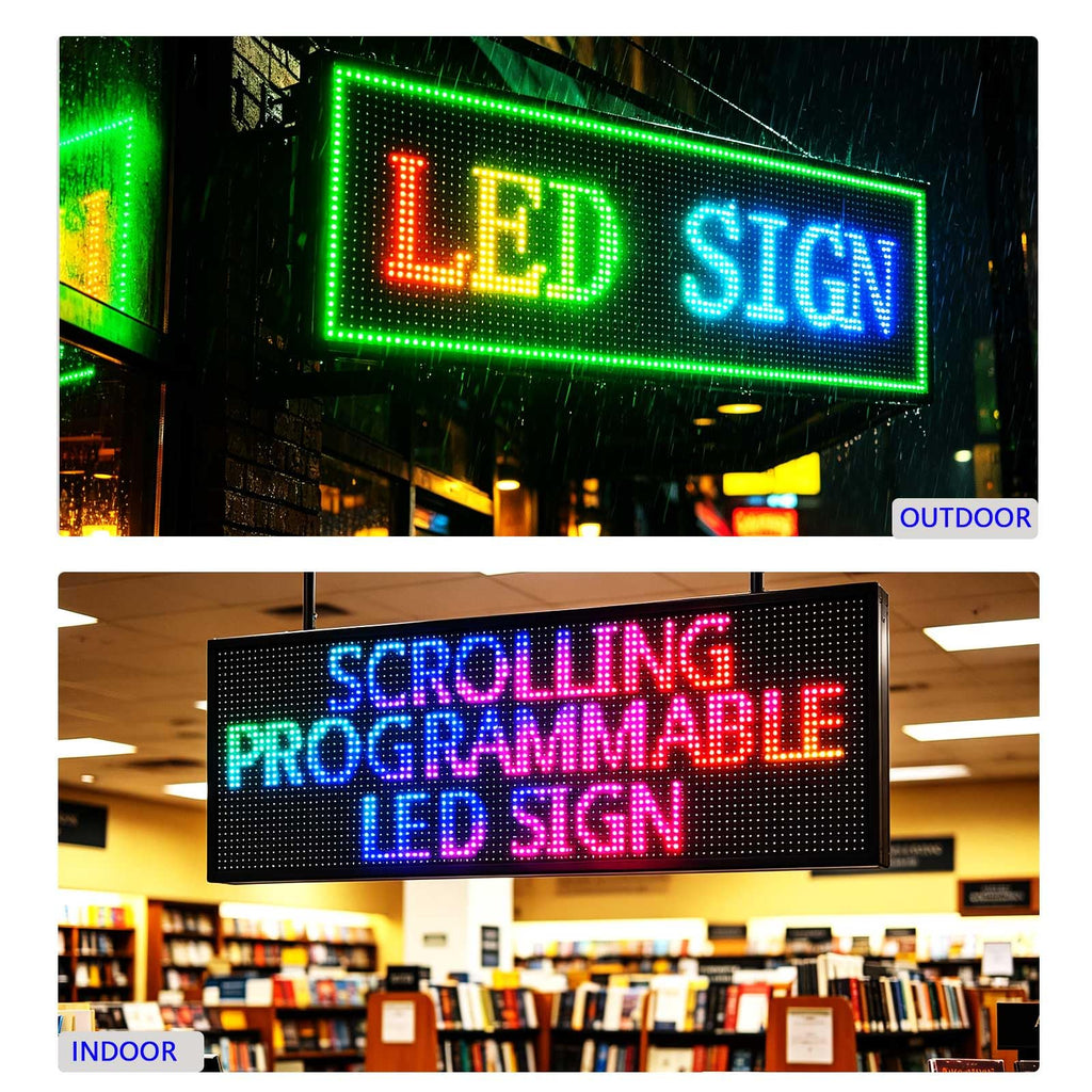 HS P10 77''x14'' Led sign Outdoor Digital Open Neon Programmable Scrolling