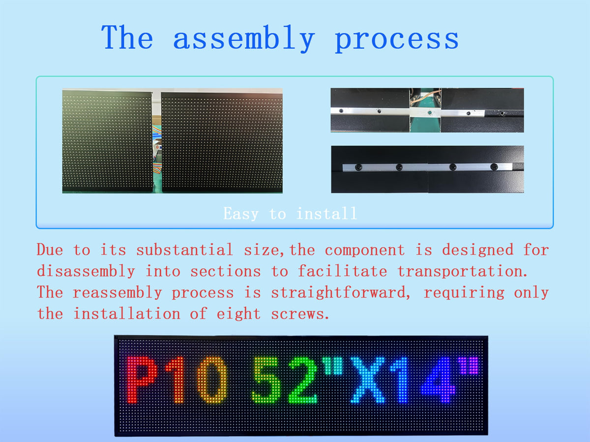 P6(40" * 17") Digital Programmable Scrolling Led Sign Scrolling Outdoor For Business message Board Display Screen Electronic Menu Board Wifi Control Word Light