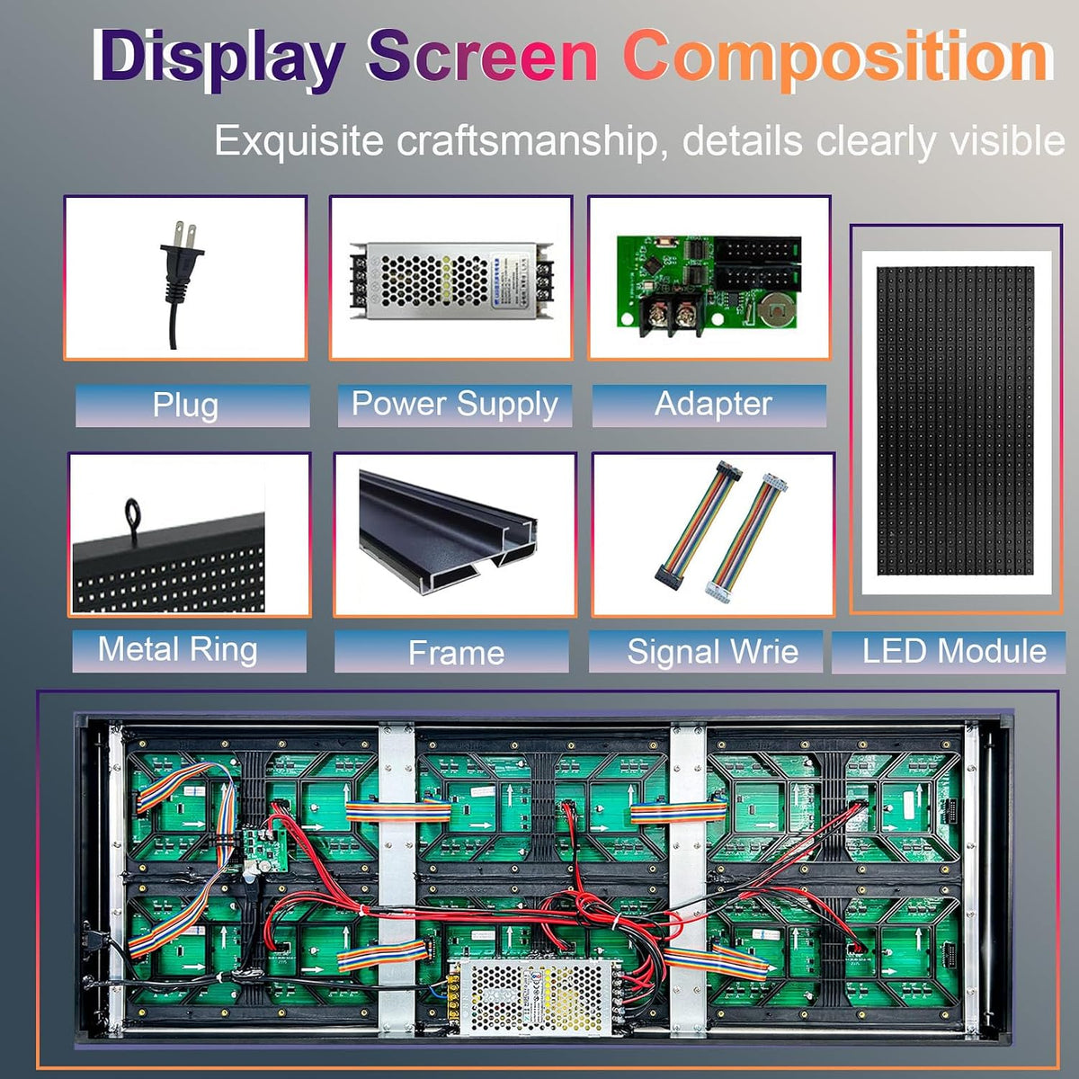 Programmable Led Sign Outdoor P10 39"x8" Led Digital Advertising Display