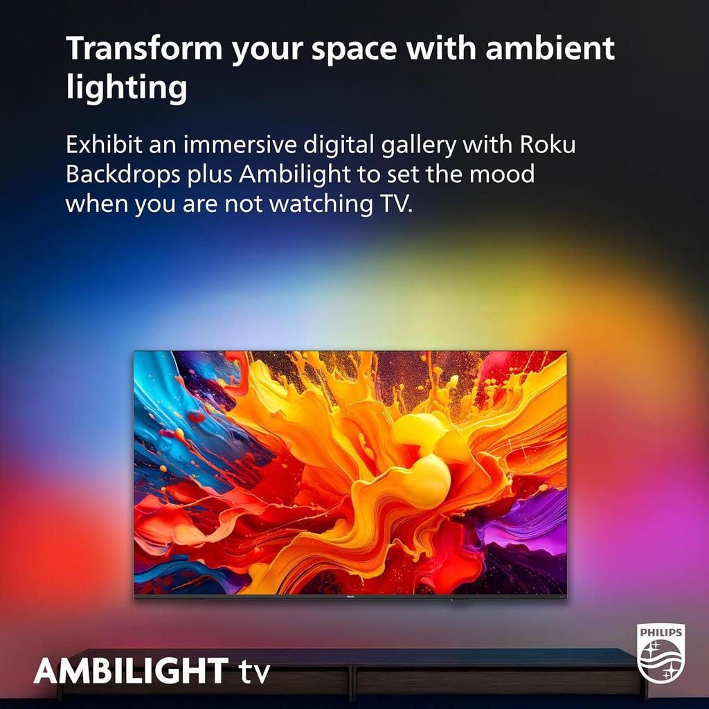 PHILIPS 50 Inch 4K QLED Roku TV, 7985 Series with Ambilight, UHD 2160p, HDR