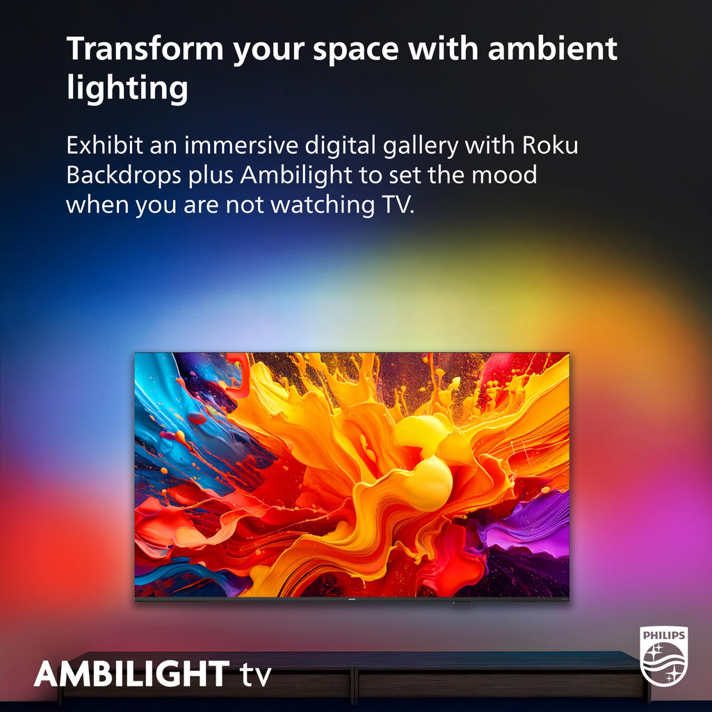 PHILIPS 50 Inch 4K QLED Roku TV, 7985 Series with Ambilight, UHD 2160p, HDR