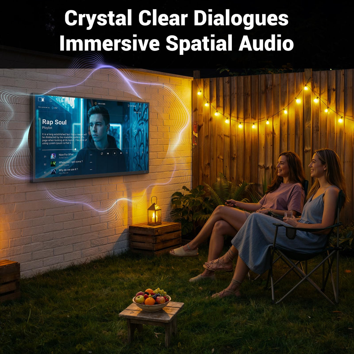 55 Inch Outdoor TV, 2000 Nits Ultra Bright 4K UHD Weatherproof Television, IP55 Waterproof Smart Outside TV with WebOS for Sunlight, Backyard, Poolside, Deck & Patio