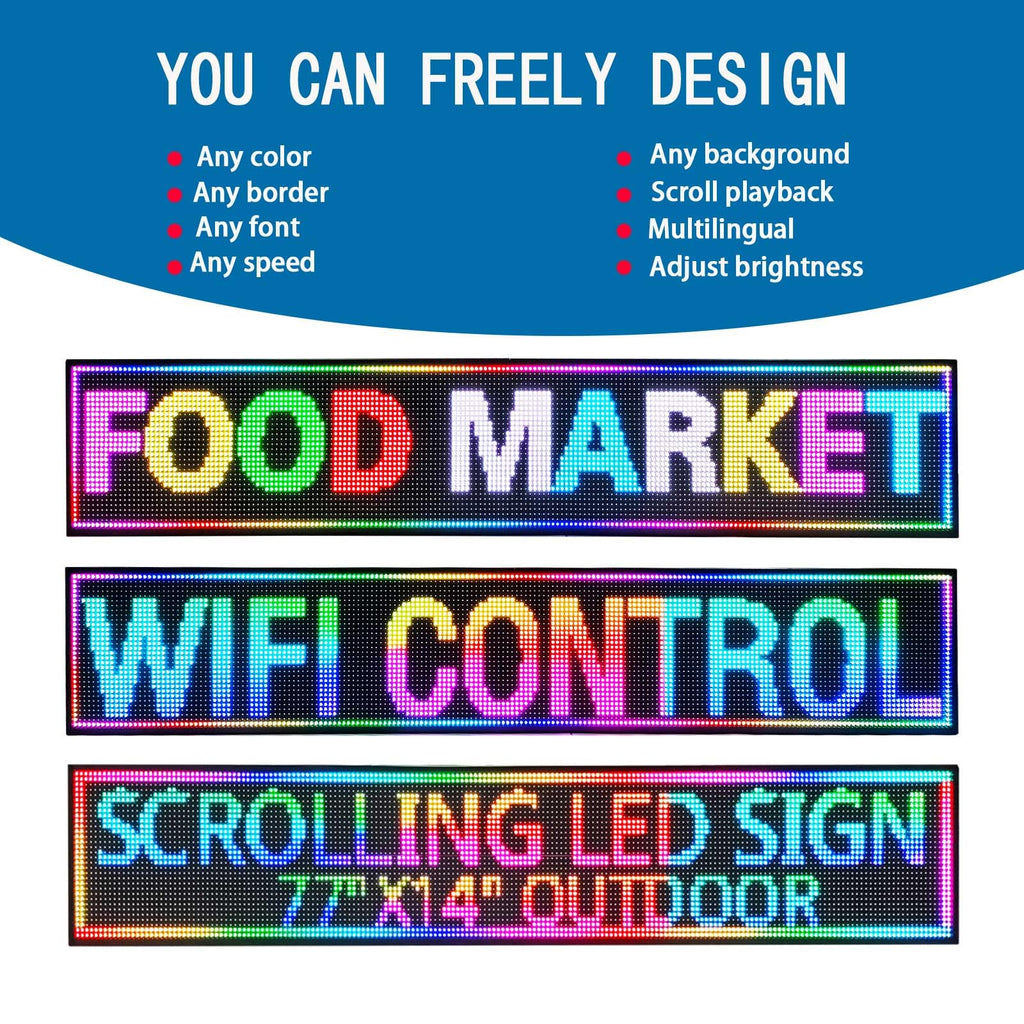 Led Sign Outdoor Programmable Scrolling Digital Open Neon P10 39''x14''
