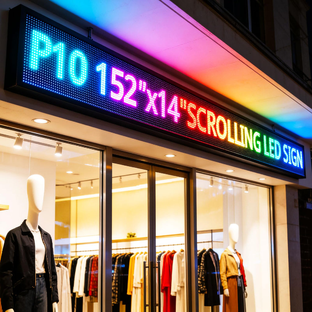 Led Sign Outdoor Programmable Scrolling Digital Open Neon P6 40''x17''