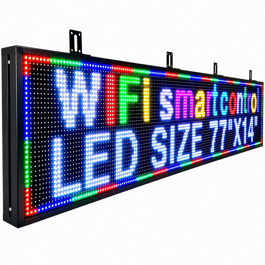 P6(40" * 17") Digital Programmable Scrolling Led Sign Scrolling Outdoor For Business message Board Display Screen Electronic Menu Board Wifi Control Word Light