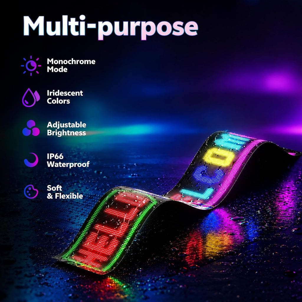 KJOY Bright Large Programmable LED Sign, 77''x8'' Flexible Scrolling LED Sign, Bluetooth App Control Custom Text Digital LED Display for Store, Schools, coffee, shop, Hotel