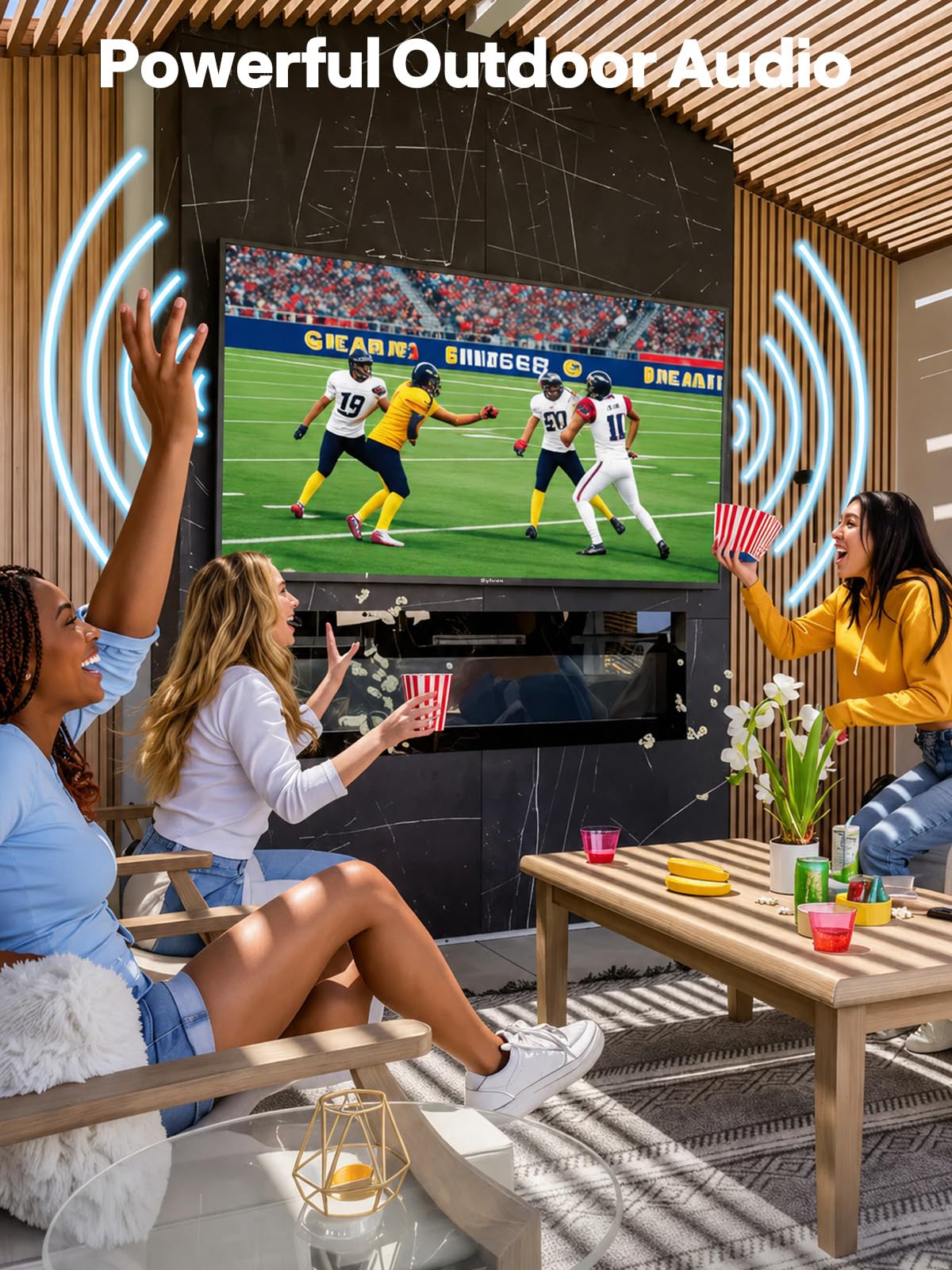 SYLVOX 75" QLED Outdoor TV, Smart Google TV, Anti-Glare 4K UHD, Dolby Atmos