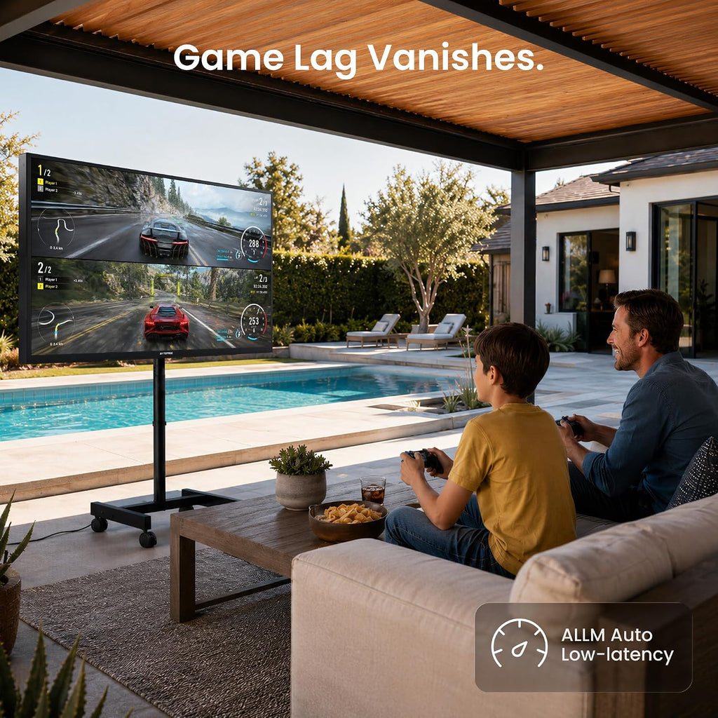 55 inch Outdoor TV 4K UHD Smart Google TV, 1500 Nits IP55 Waterproof, HDR10, Dolby Vision & Atmos, 178Â° Wide Viewing Angle, Anti Glare, Partial Sun, WiFi & Bluetooth, Patio Backyard Poolside