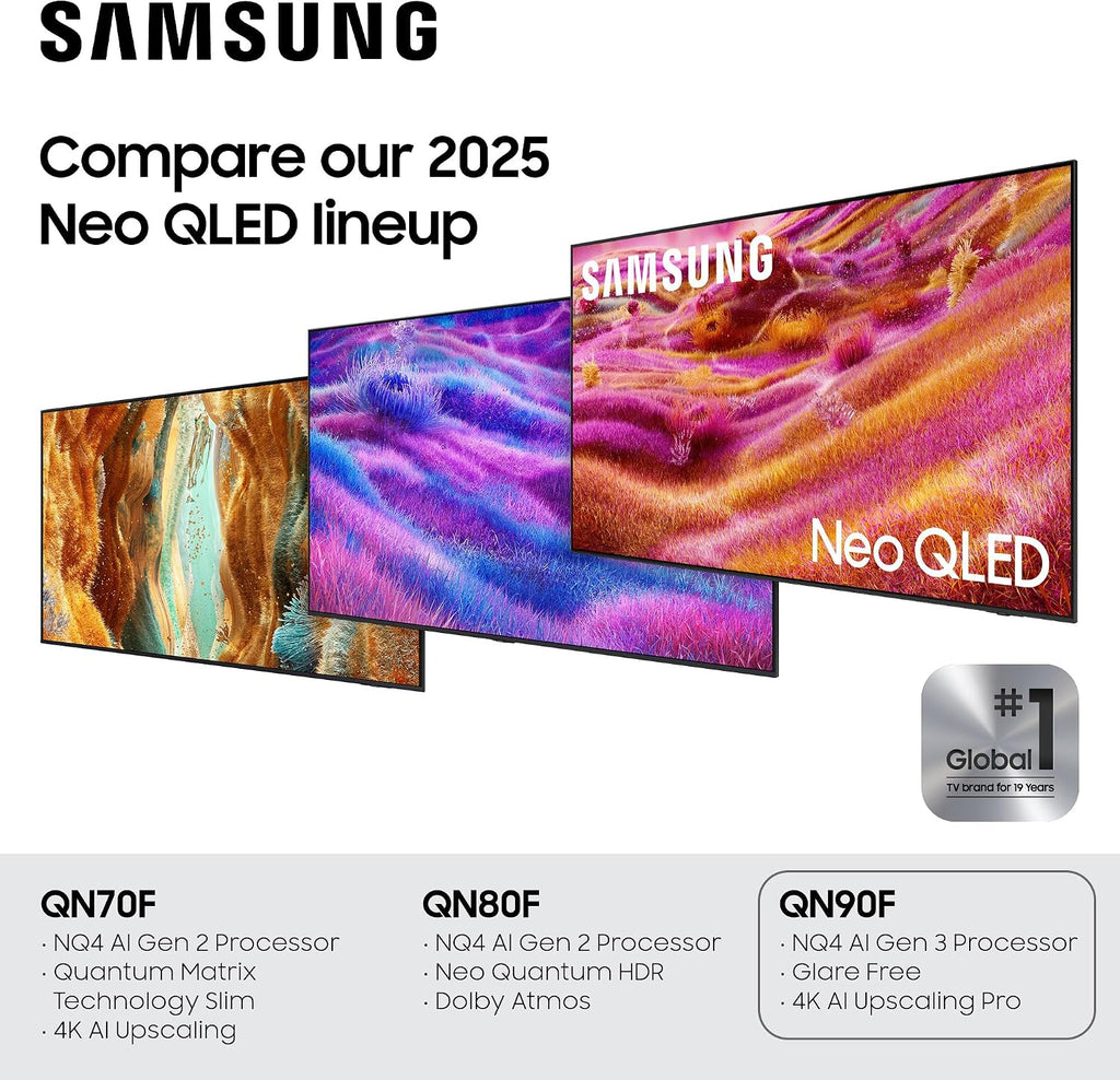 Samsung 98-Inch Class Neo QLED 4K QN90F Series, Vision AI, Mini LED Smart TV (2025 Model, 98QN90F) Neo Quantum HDR+, Object Tracking Sound+ w/Dolby Atmos, Glare Free, Gaming Hub, Alexa Built-in