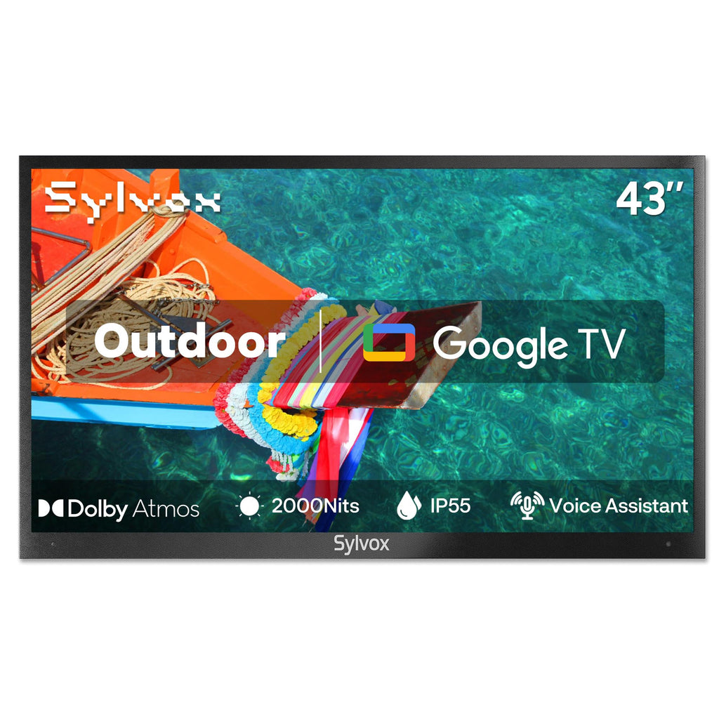 SYLVOX 43 Inch Outdoor TV, Weatherproof Google TV, IP56 Waterproof TVs