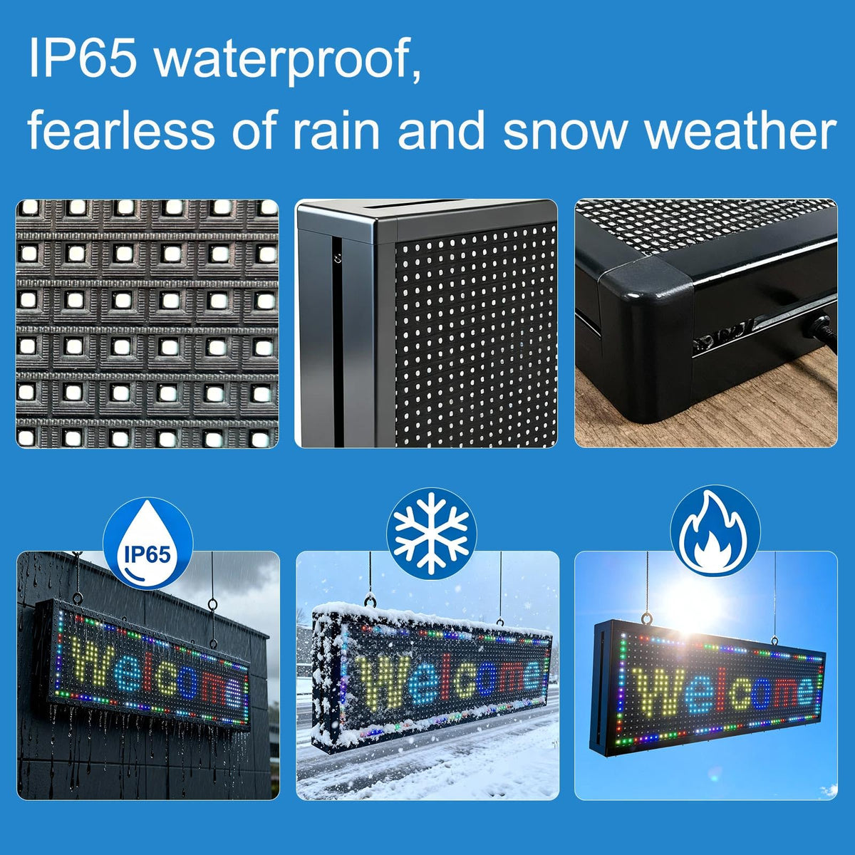 P6(40" * 17") Digital Programmable Scrolling Led Sign Scrolling Outdoor For Business message Board Display Screen Electronic Menu Board Wifi Control Word Light