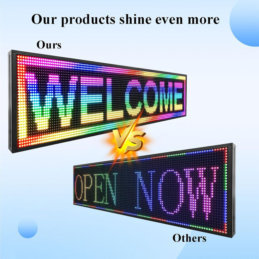 P10 Outdoor RGB Full Color WiFi Programmable Bright LED Scrolling Message Display Board 65âx14â Led Sign, Led Digital Sign Board, Perfect Solution for Store Advertising