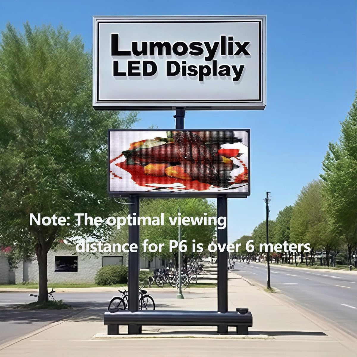 P6 Programmable LED Sign Supports Text/Image/Video, 40"x17" Outdoor Scrolling LED Digital Display for Business, IP65 Waterproof Electronic Message Board with WiFi & USB Control