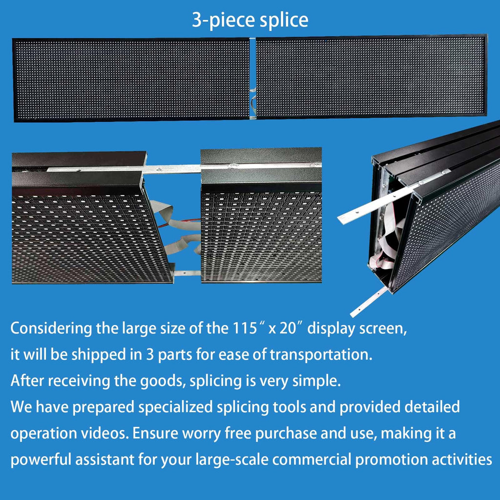 P6(40" * 17") Digital Programmable Scrolling Led Sign Scrolling Outdoor For Business message Board Display Screen Electronic Menu Board Wifi Control Word Light