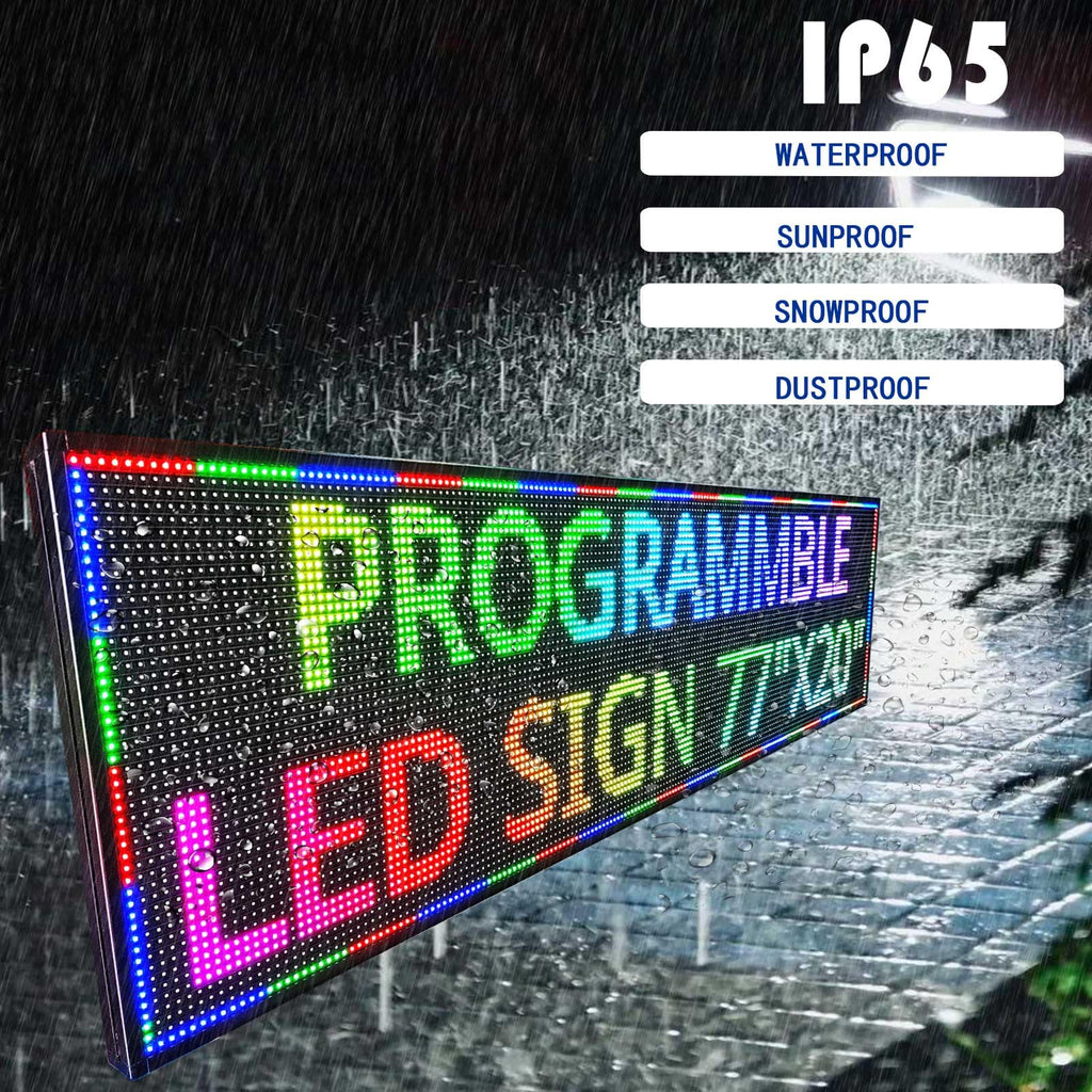 HS Programmable Scrolling Led sign Outdoor Digital Open Neon P10 39''x14''
