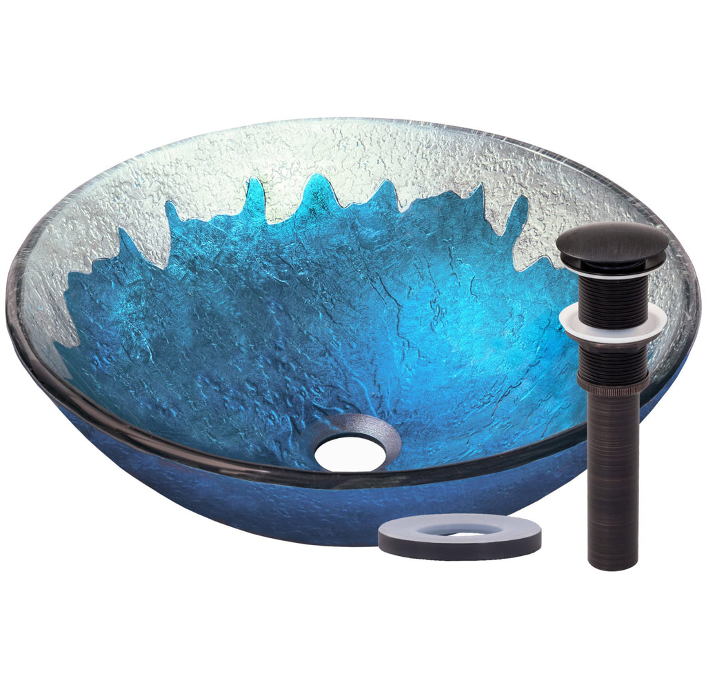 Miseno MNO-G710 Circular 16-1/2" Tempered Glass Vessel Bathroom Sink
