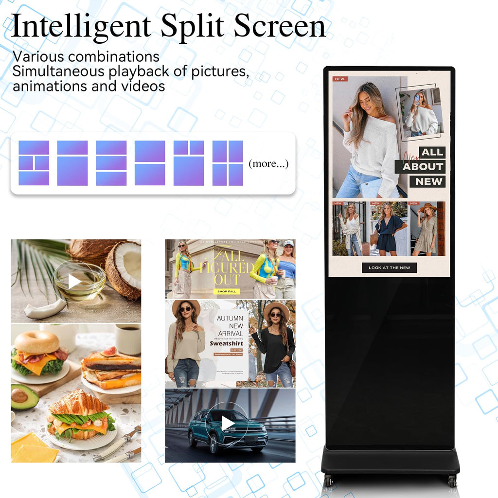 43" Touch Digital Signage Display Kiosk Floor Stand Advertising