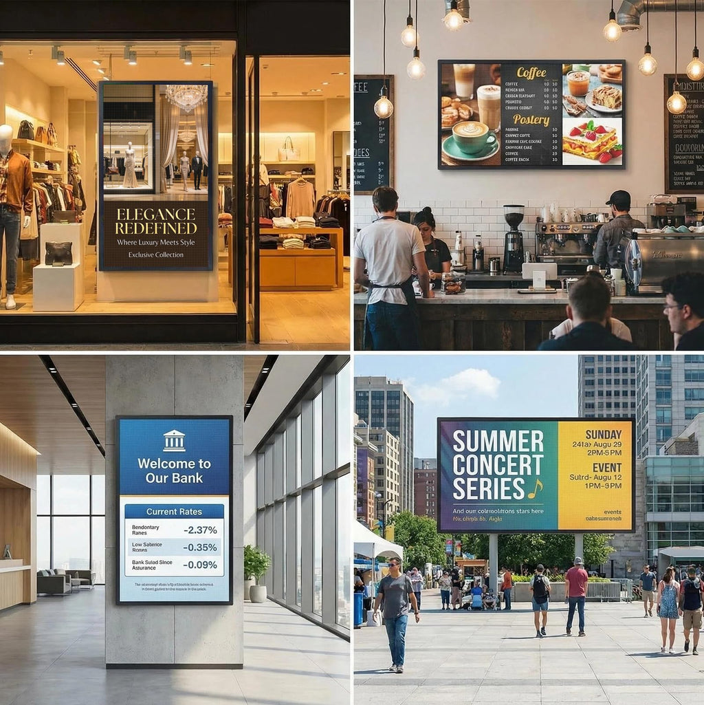 P5 Programmable LED Signs 65"x34" IP65 Waterproof Outdoor Digital Display with WiFi & USB Control, Full-Color 320Ã160 SMD Scrolling Text/Image/Video Advertising Board for Business