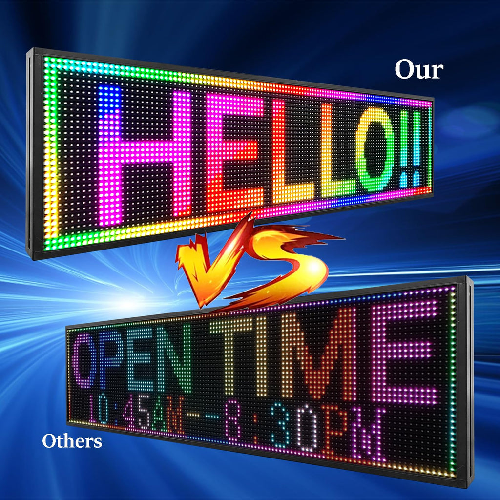 P10 39"x14" Double-Sides LED Advertising Sign Outdoor Digital Billboard with High Brightness, WiFi Programmable for Stores, HD Image/Text Display, Weatherproof & Energy Efficient
