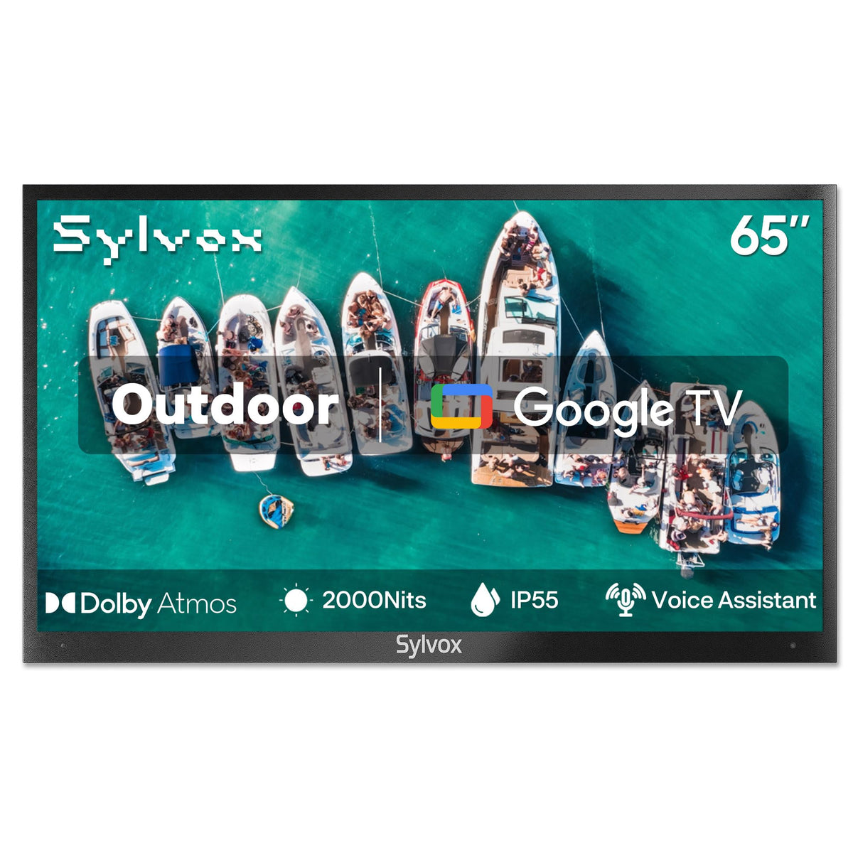 SYLVOX 43 Inch Outdoor TV, Weatherproof Google TV, IP56 Waterproof TVs