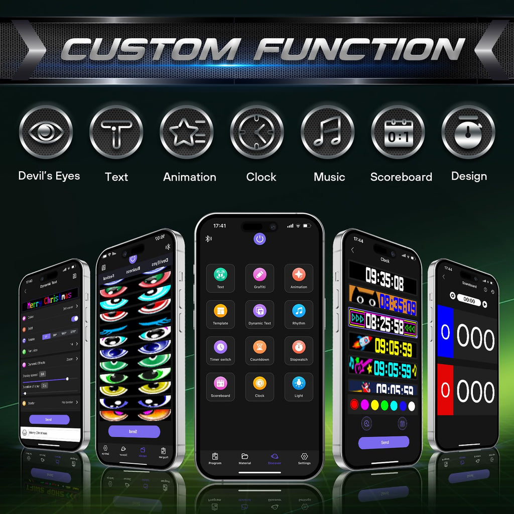 KJOY Bright Large Programmable LED Sign, 77''x8'' Flexible Scrolling LED Sign, Bluetooth App Control Custom Text Digital LED Display for Store, Schools, coffee, shop, Hotel