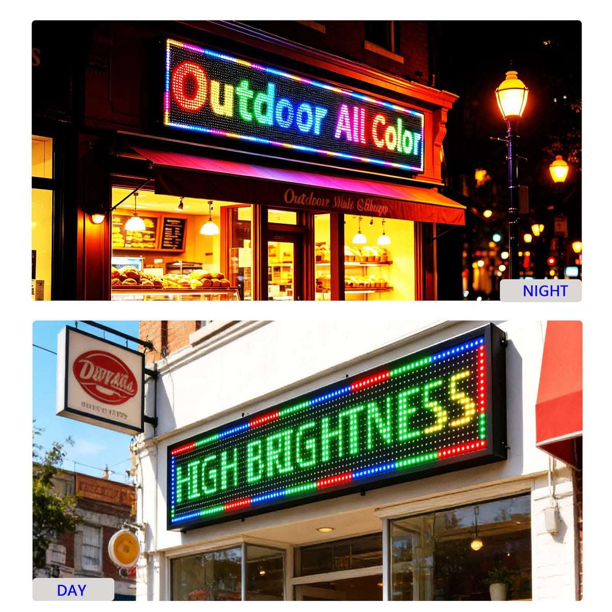 HS Programmable Scrolling Led sign Outdoor Digital Open Neon P10 39''x14''