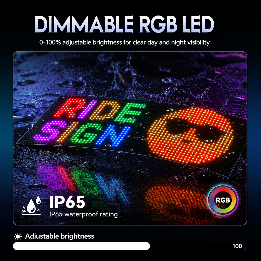 Rayhome 58''x8'' Large Multiple Programmable LED Sign, Full Color Bright Scrolling LED Signs, Bluetooth APP Control Custom Text Pattern Animation digital Display for Store Hotel Bar