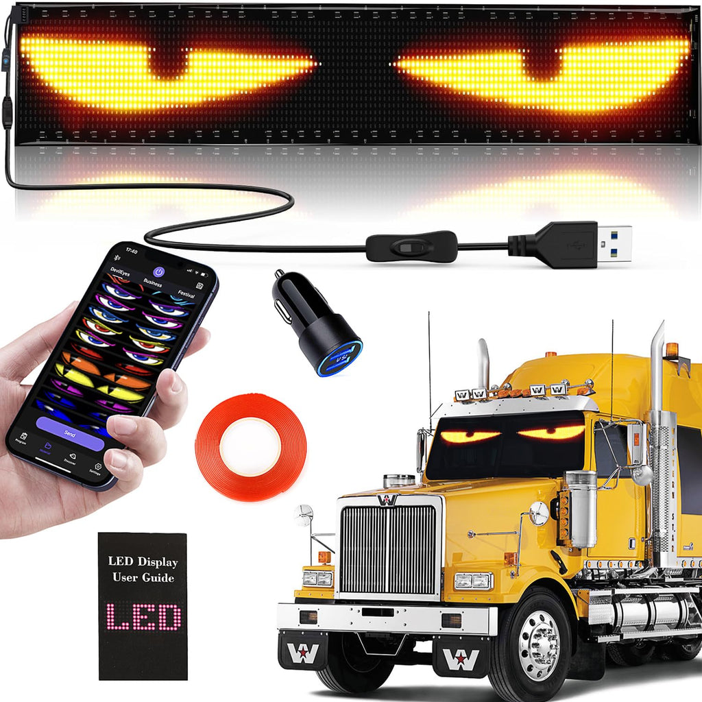 KJOY Bright Large Programmable LED Sign, 77''x8'' Flexible Scrolling LED Sign, Bluetooth App Control Custom Text Digital LED Display for Store, Schools, coffee, shop, Hotel