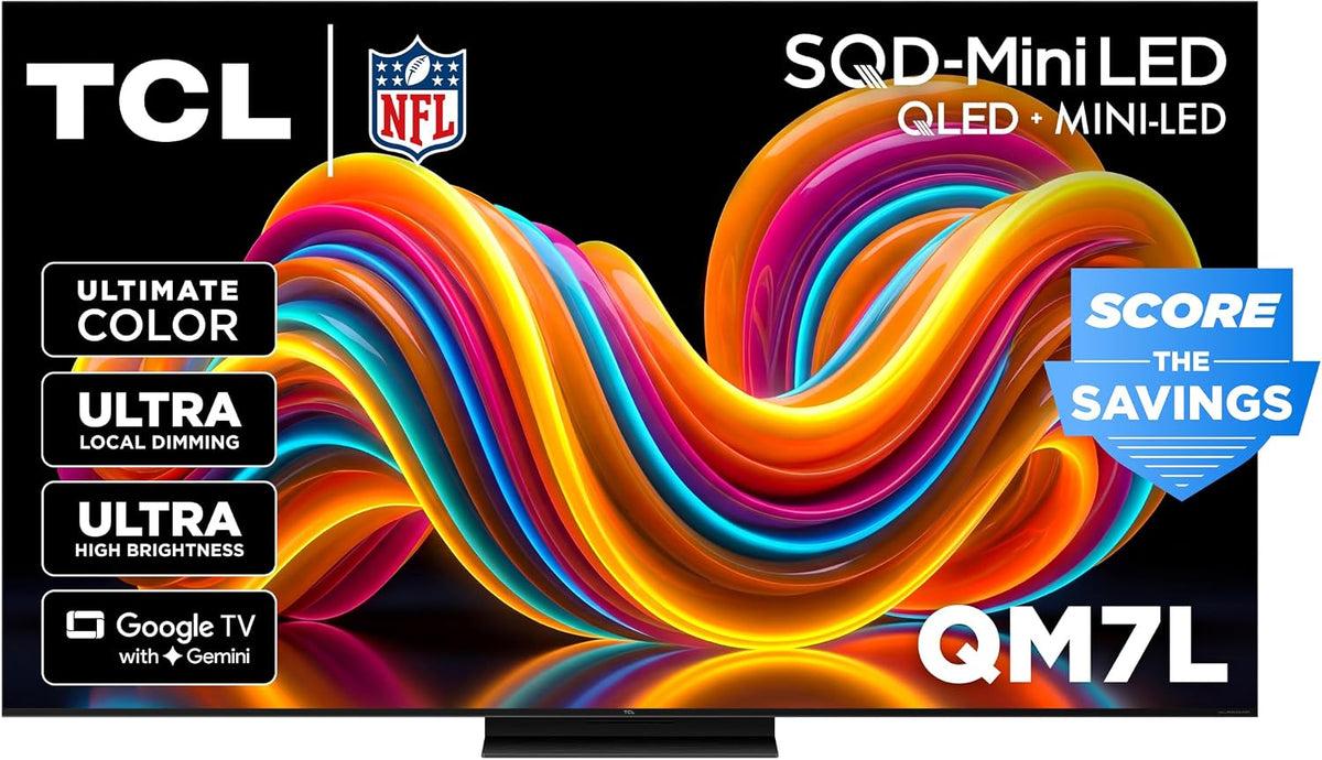 TCL 65 Inch Class QM7L Series | SQD-Mini-LED QLED Smart TV | 65QM7L, 2026 Model | 144Hz | Ultimate Color Ultra Brightness & Contrast | Google AI Bang & Olufsen | Voice Gaming Streaming Television