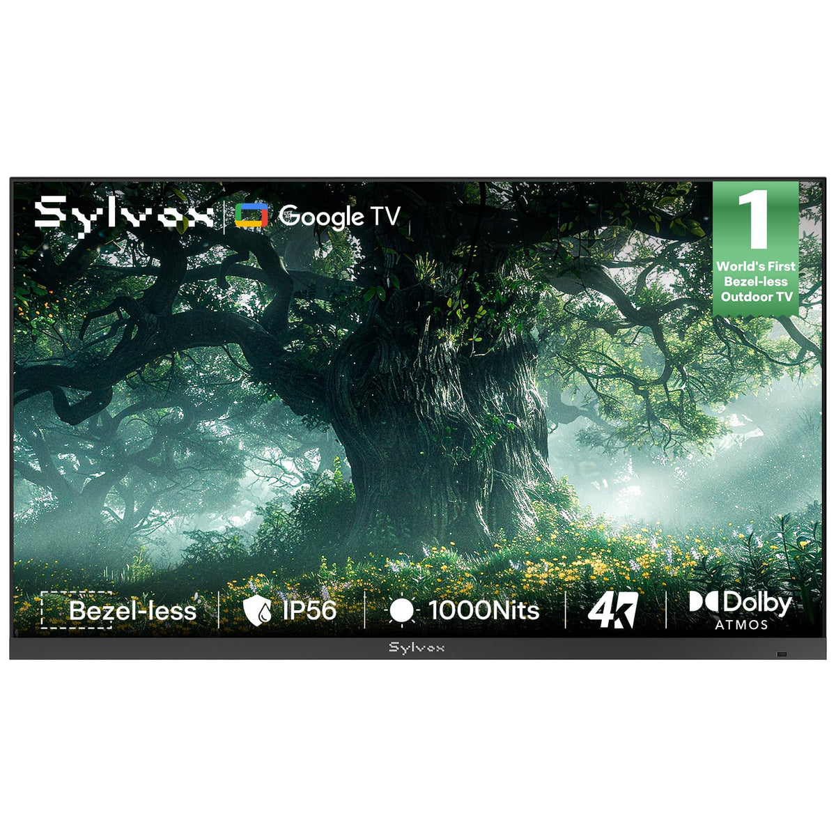 SYLVOX Outdoor TV, 55 inch Smart Waterproof Outdoor TV, 4K UHD Weatherproof