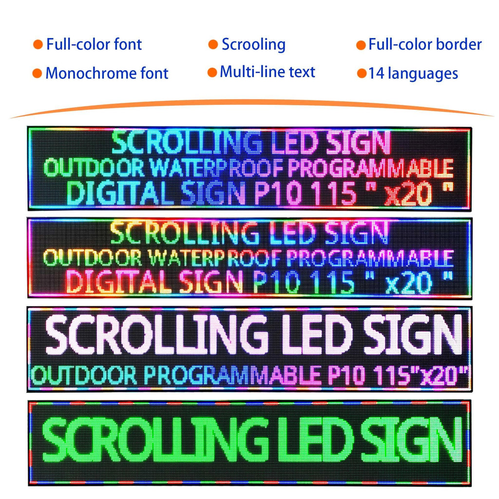 Led Sign Outdoor Programmable Scrolling Digital Open Neon P6 40''x17''