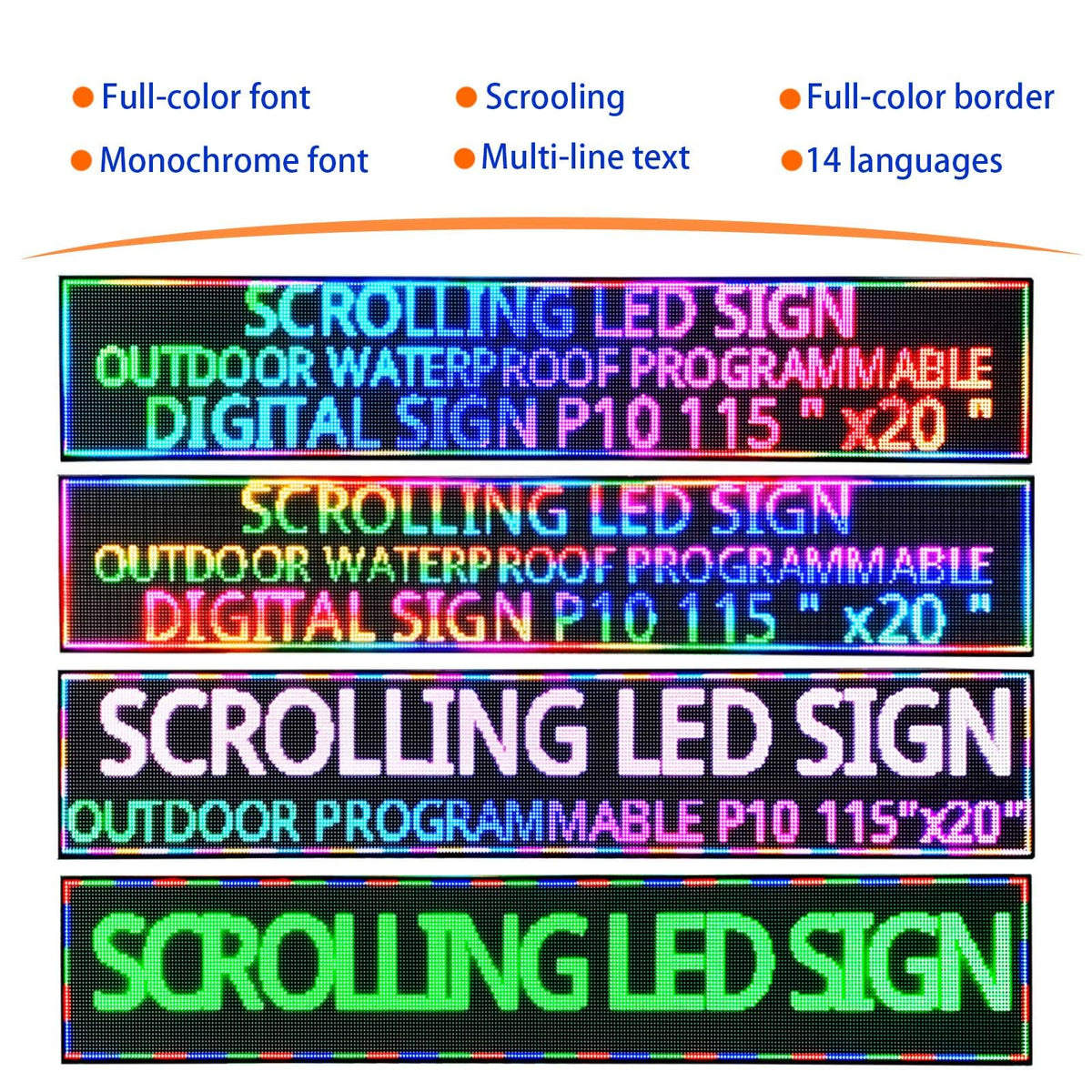 Led Sign Outdoor Programmable Scrolling Digital Open Neon P6 40''x17''