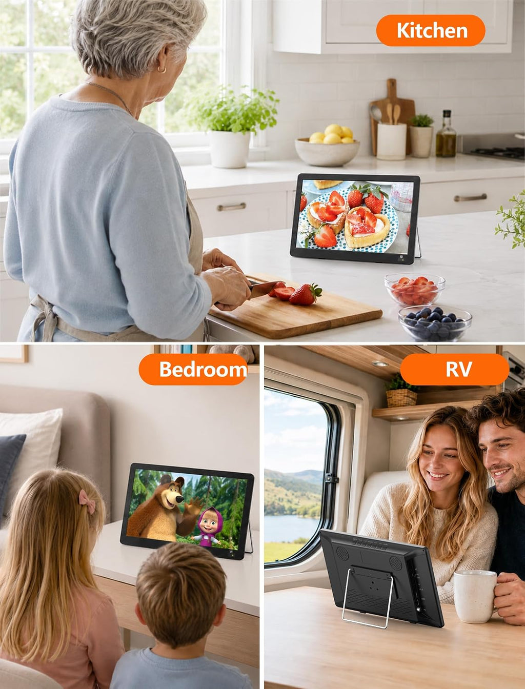 NORTHING 14.2" Portable TV with Antenna,1080P Rechargeable TV