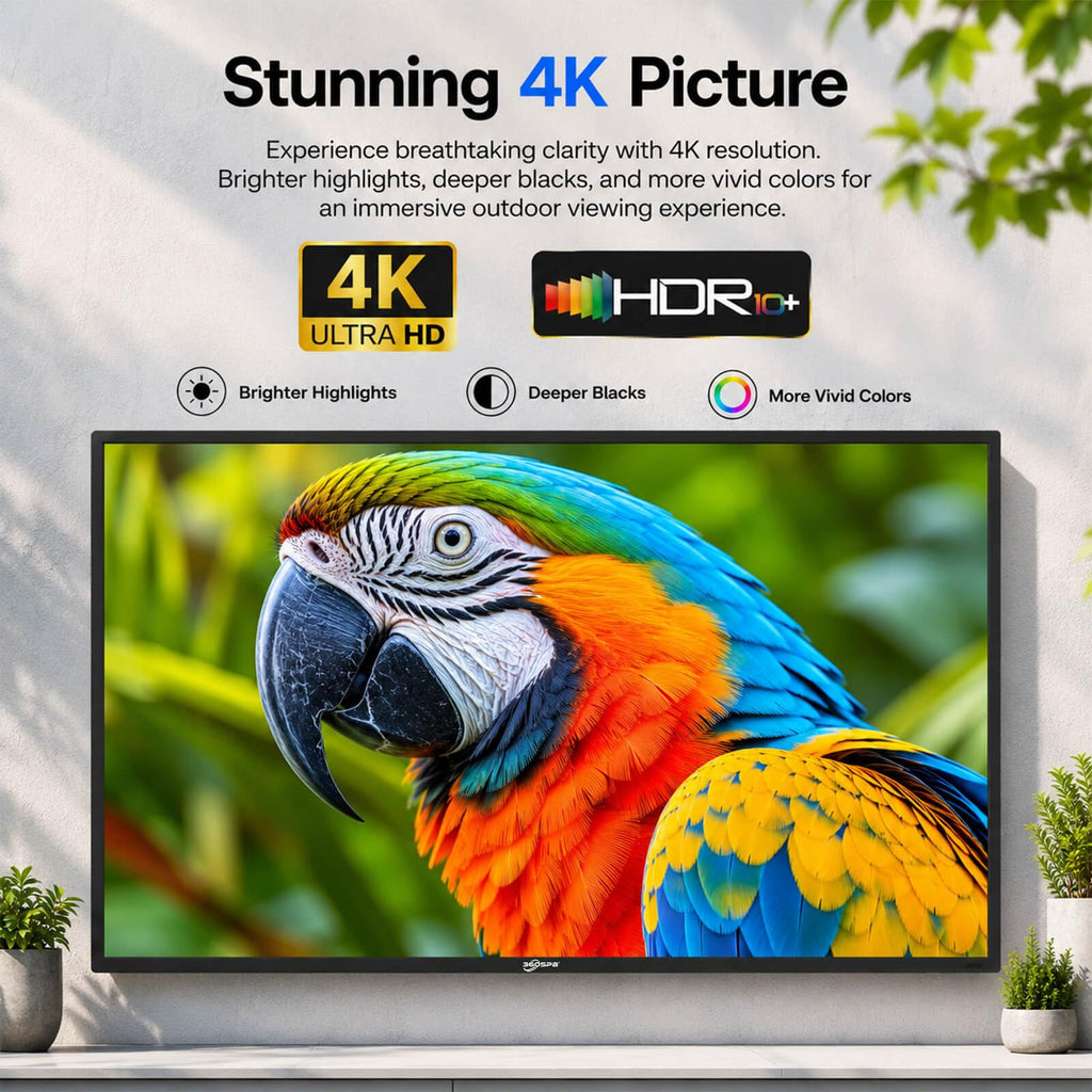 55" Outdoor TV, 4K UHD Google TV, 1000nits High Brightness Smart TVs
