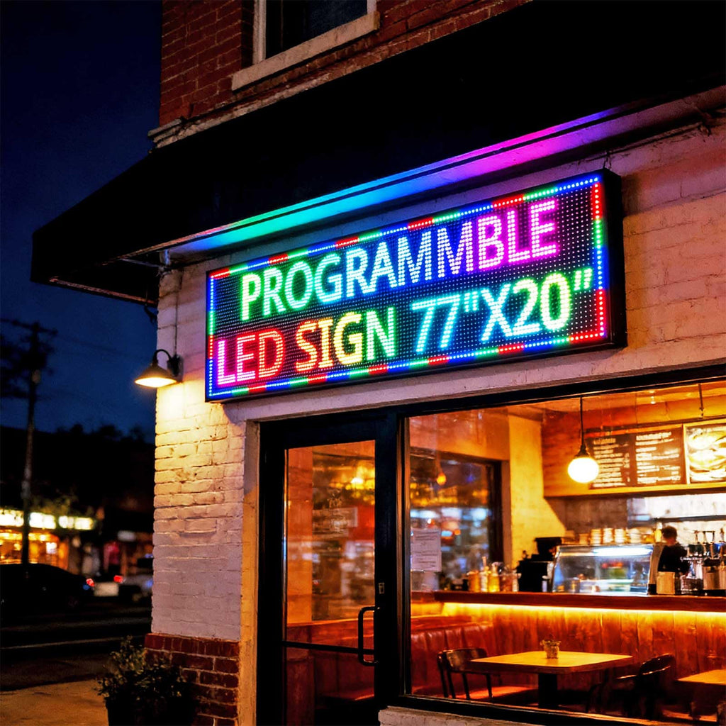 Led Sign Outdoor Programmable Scrolling Digital Open Neon P6 40''x17''