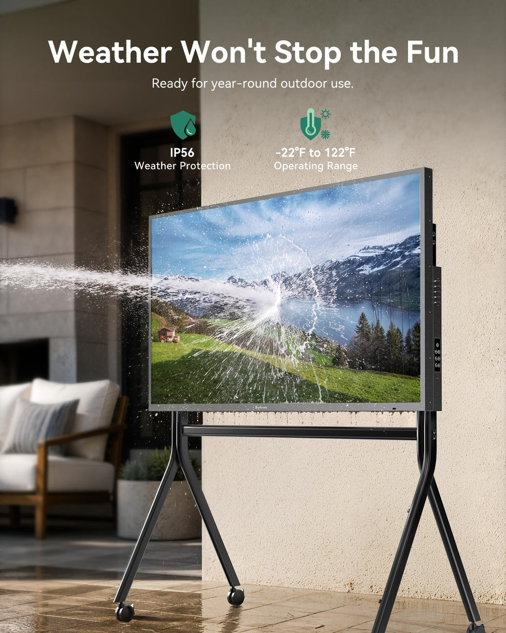 SYLVOX Outdoor TV, 55 inch Smart Waterproof Outdoor TV, 4K UHD Weatherproof