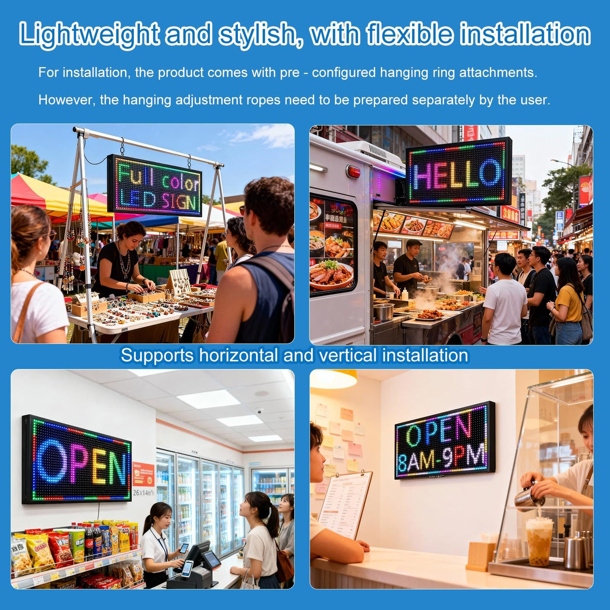 P6(40" * 17") Digital Programmable Scrolling Led Sign Scrolling Outdoor For Business message Board Display Screen Electronic Menu Board Wifi Control Word Light