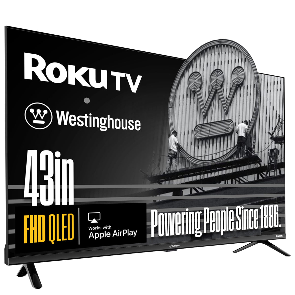 Westinghouse Roku TV - 40 Inch Smart TV, FHD QLED Television w/Dolby Digital+, Wi-Fi & Mobile App Connectivity, Flat Screen, Bluetooth, Compatible w/Apple AirPlay, Alexa, & Google Assistant