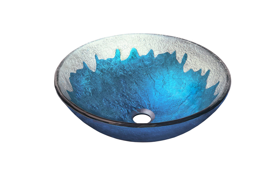 Miseno MNO-G710 Circular 16-1/2" Tempered Glass Vessel Bathroom Sink