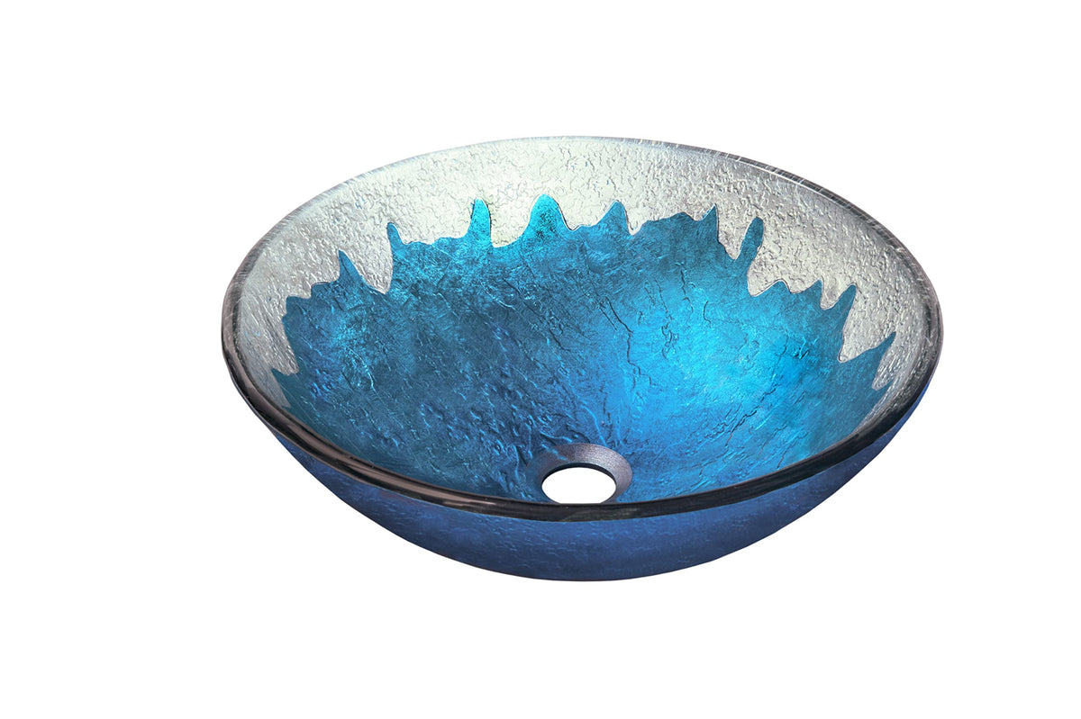 Miseno MNO-G710 Circular 16-1/2" Tempered Glass Vessel Bathroom Sink
