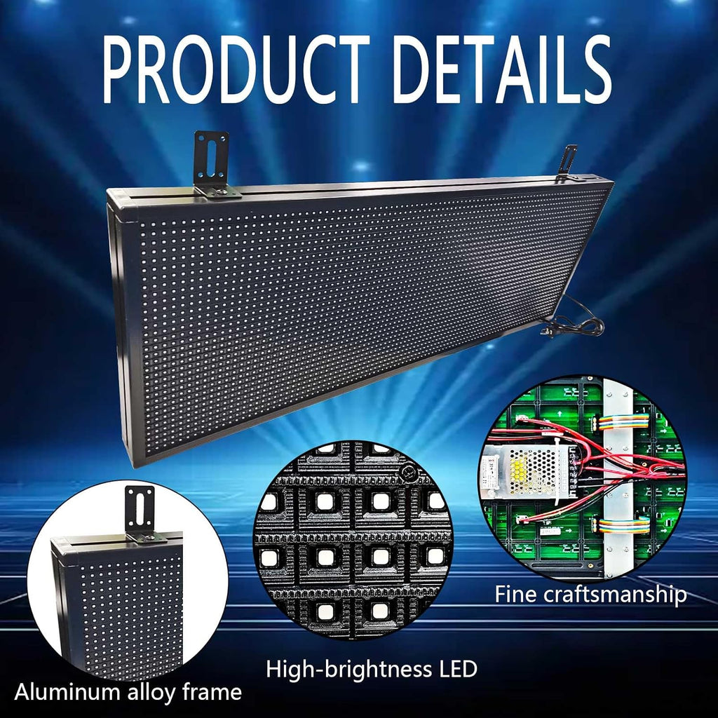 HS Programmable Scrolling Led sign Outdoor Digital Open Neon P10 39''x14''