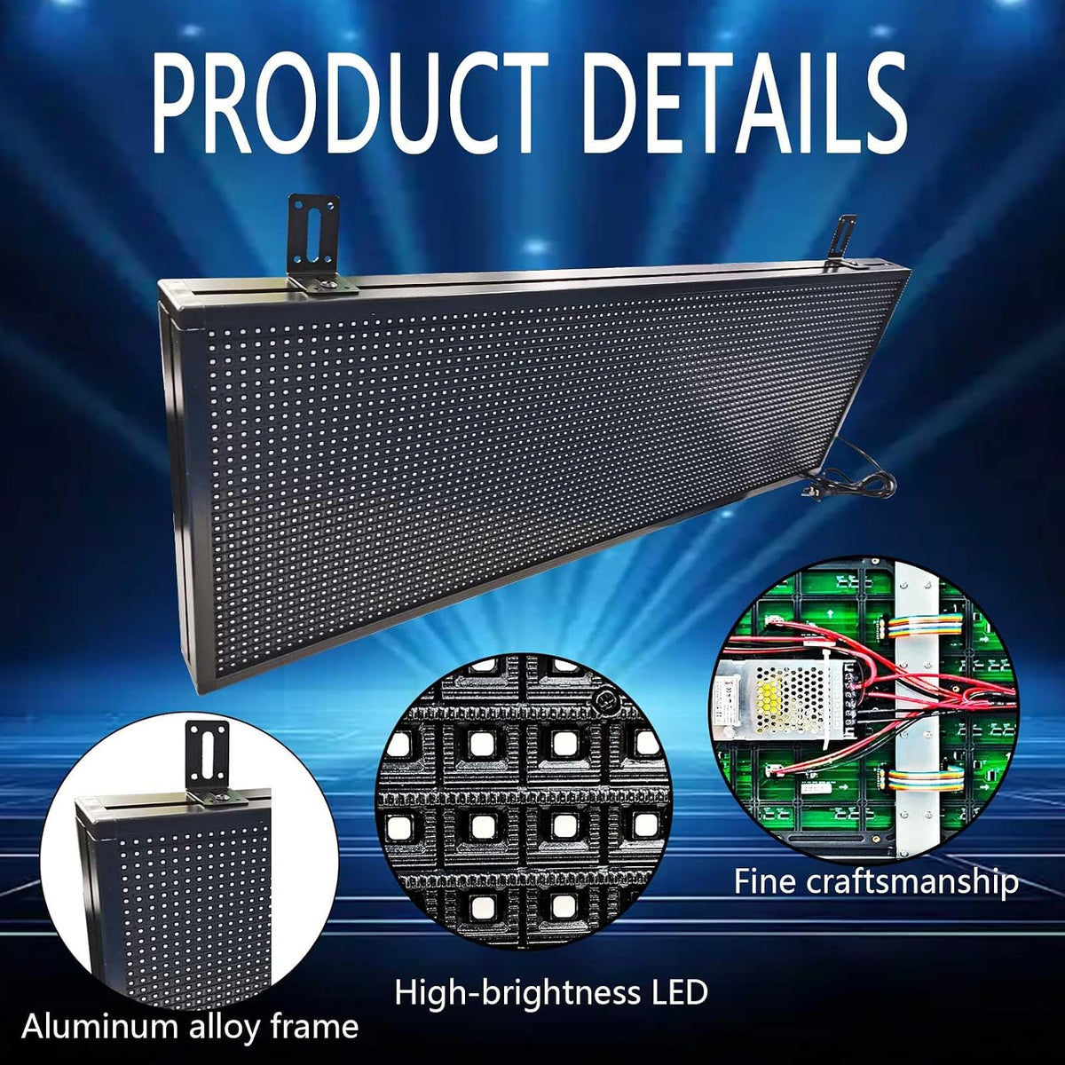 HS Programmable Scrolling Led sign Outdoor Digital Open Neon P10 39''x14''