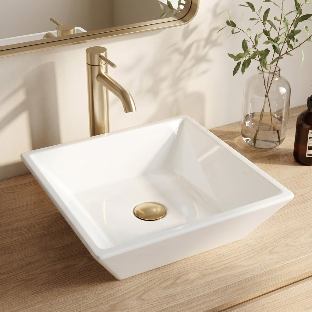 KES Matte Black 20 Inch Bathroom Vessel Sink Above Counter Rectangular Countertop Sink for Cabinet Lavatory Vanity, Ceramic, BVS123S50-BK