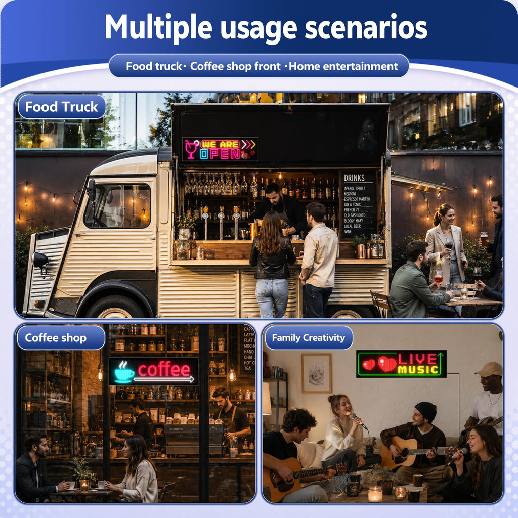 LED signs for business,APP control DIY text,LED window ads display screen