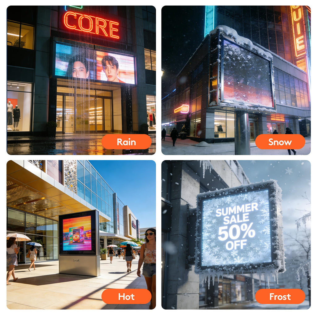 P5 Programmable LED Signs 65"x34" IP65 Waterproof Outdoor Digital Display with WiFi & USB Control, Full-Color 320Ã160 SMD Scrolling Text/Image/Video Advertising Board for Business