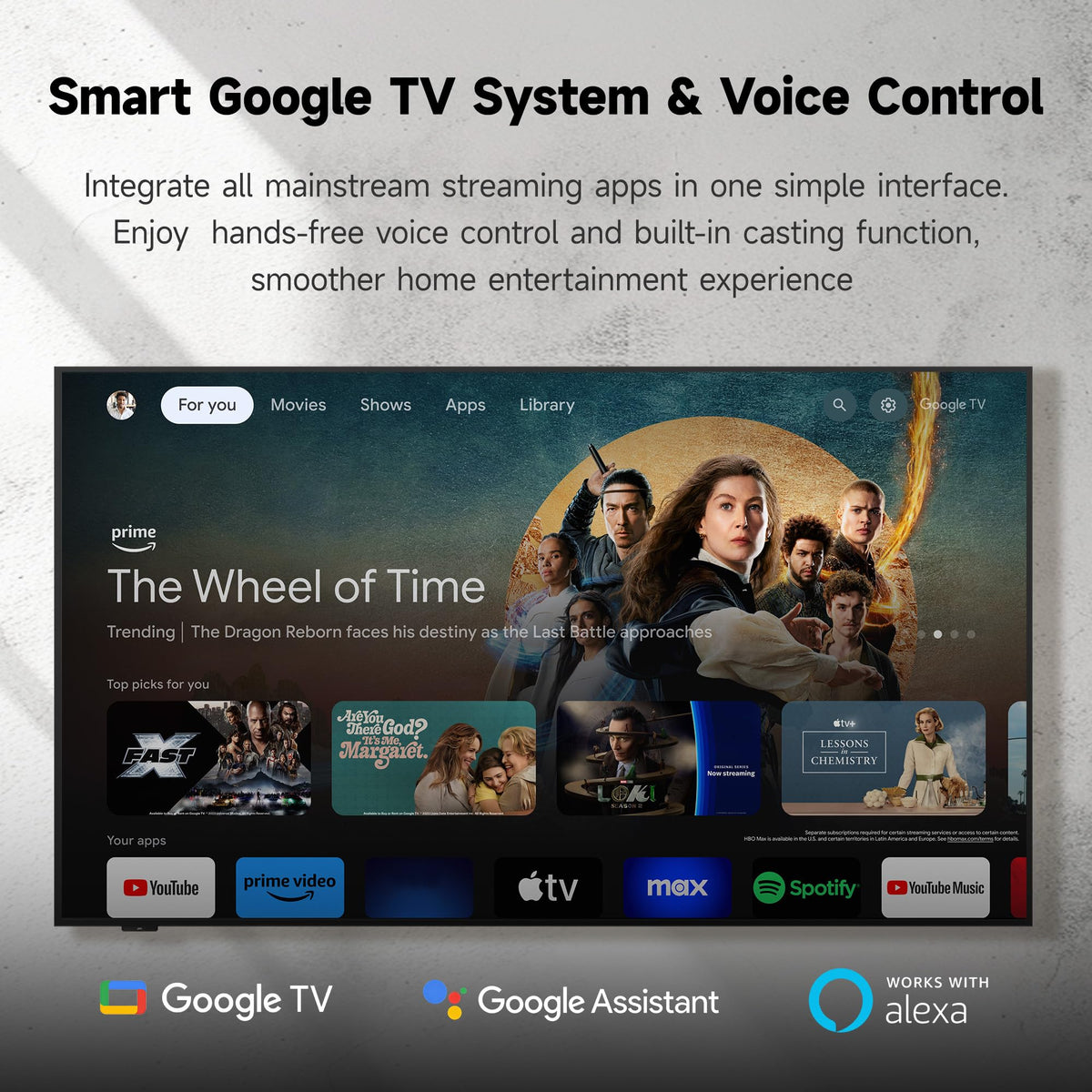 iFFALCON 65-Inch Class QLED 4K F75 Smart TV, Ultra-Slim 1.1'' Floating Picture Frame TV, Seamless Wall-Mount Installation | Dolby Vision IQ, 144Hz, Google TV, Alexa | Works w/Legacy Devices