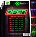 LED Open Sign for Business with Programmable Business Hours â Green Light Innovations Bluetooth App, 4,000+ Color Combos, Flash/Scroll/Neon Modes, 100,000-Hr LEDs, 3-Year Warranty, 15Ã16.5 in