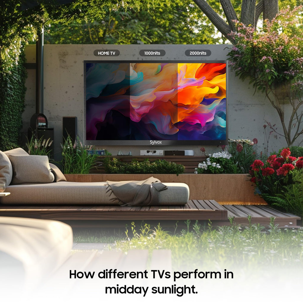 SYLVOX 43 Inch Outdoor TV, Weatherproof Google TV, IP56 Waterproof TVs