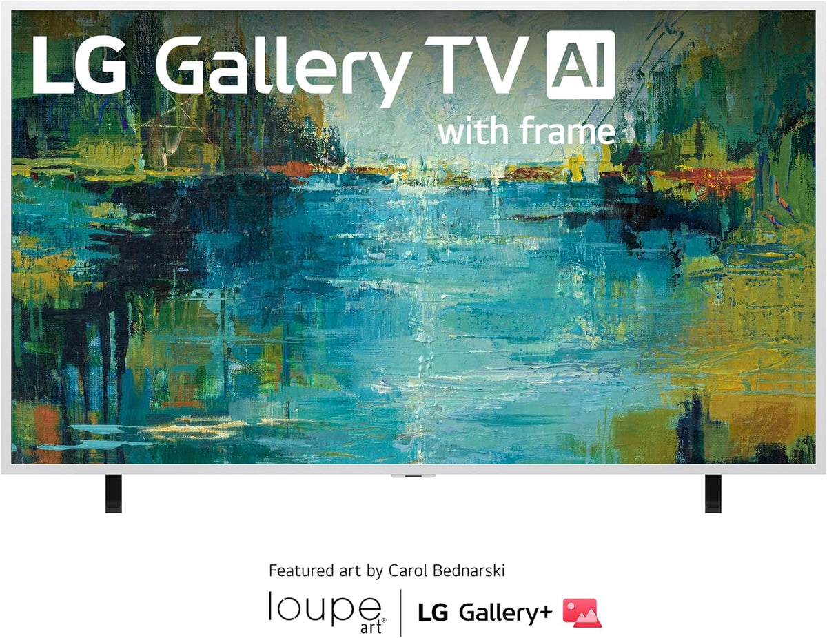 LG 65-Inch Art Gallery TV QNED AI LX7B Series Mini LED Smart TV Bundle with Bonus Teak Bezel Natural Wood Magnetic Frame Included