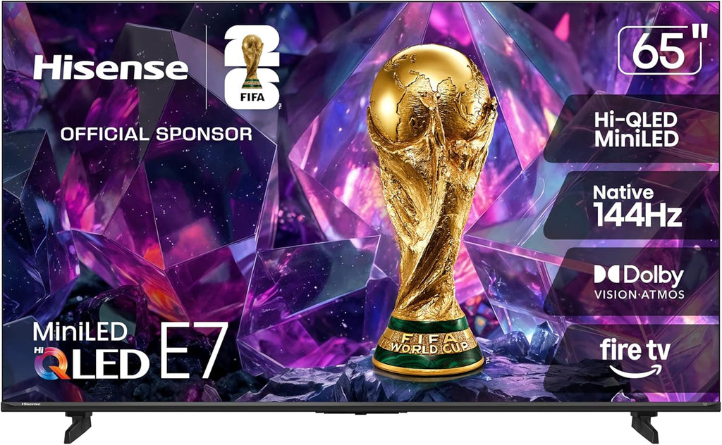 Hisense 65" E7 Cinema Series Hi-QLED Mini-LED 4K UHD Smart Fire TV (65E7SF, 2026 NEW) - Native 144Hz, AI Picture, Dolby Vision IQ Â· Atmos, FALD, HDR10+ Adaptive, MEMC, Alexa+